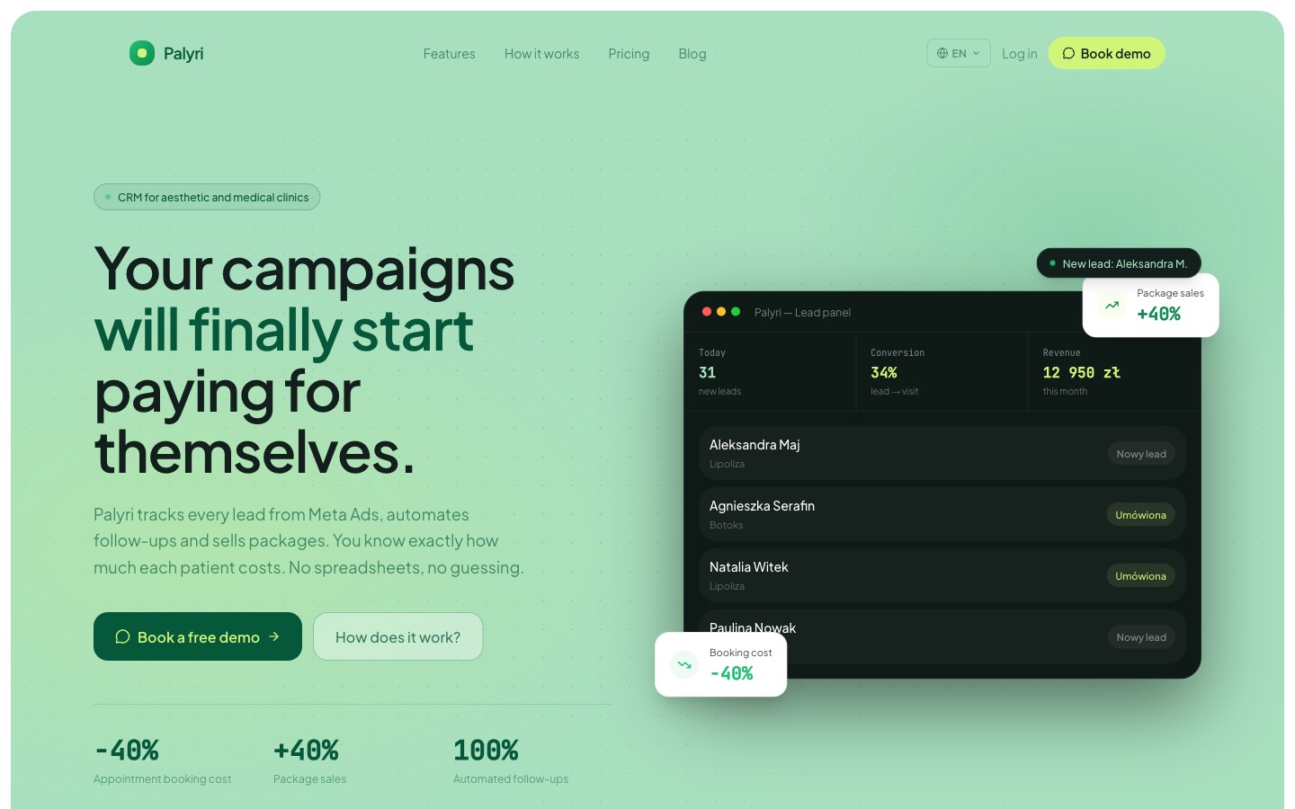 Palyri — SaaS · Clinic CRM